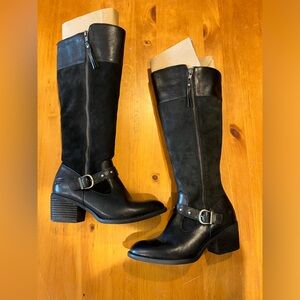 Born Leather & Suede Black Boots